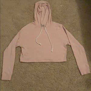 Light pink cropped hoodie